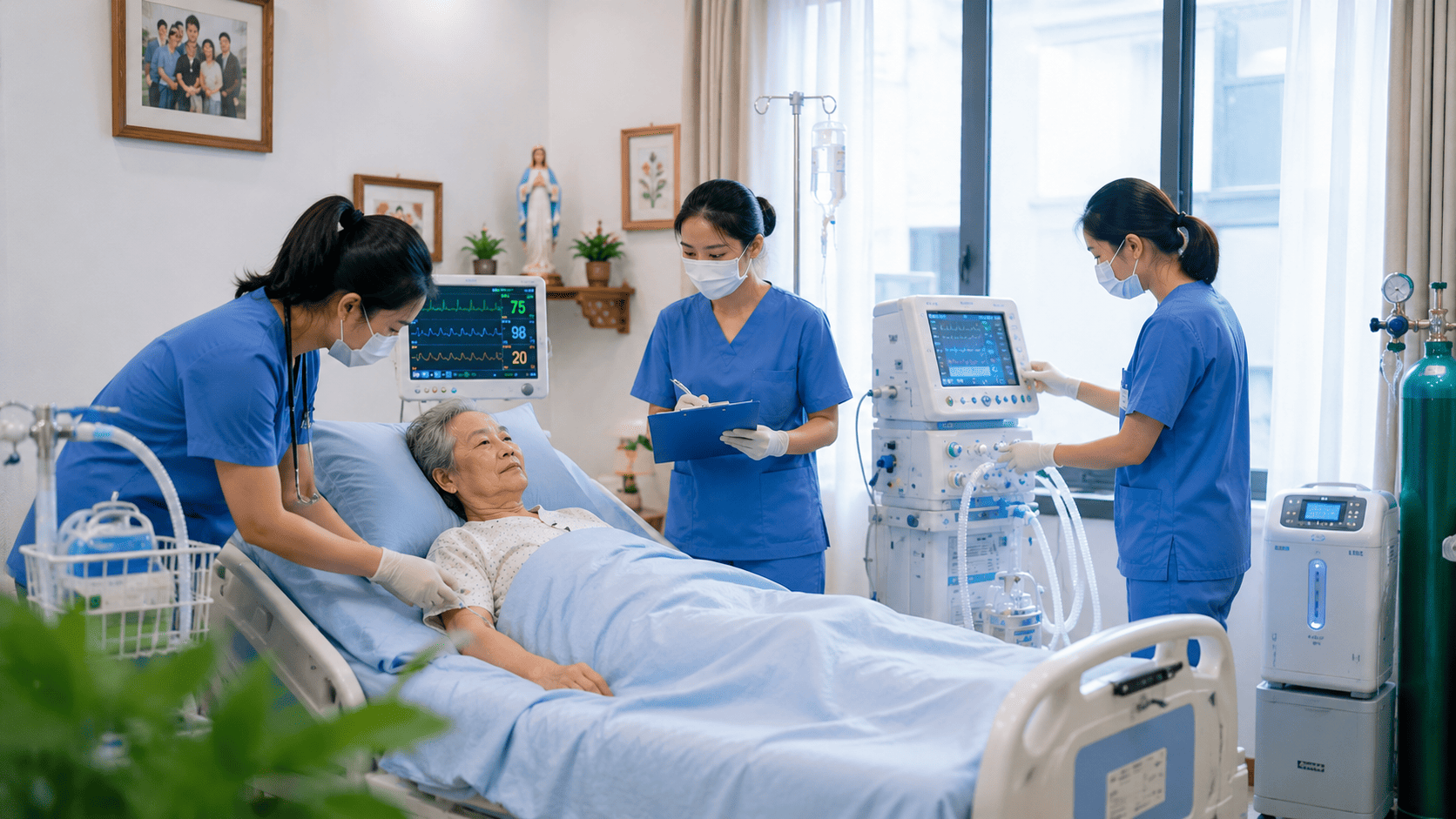 Đội ngũ điều dưỡng làm việc chuyên nghiệp tại nhà