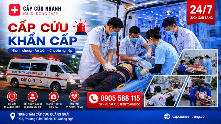 Cấp cứu nhanh Quảng Ngãi, xe cứu thương 24/7 tại Quảng Ngãi