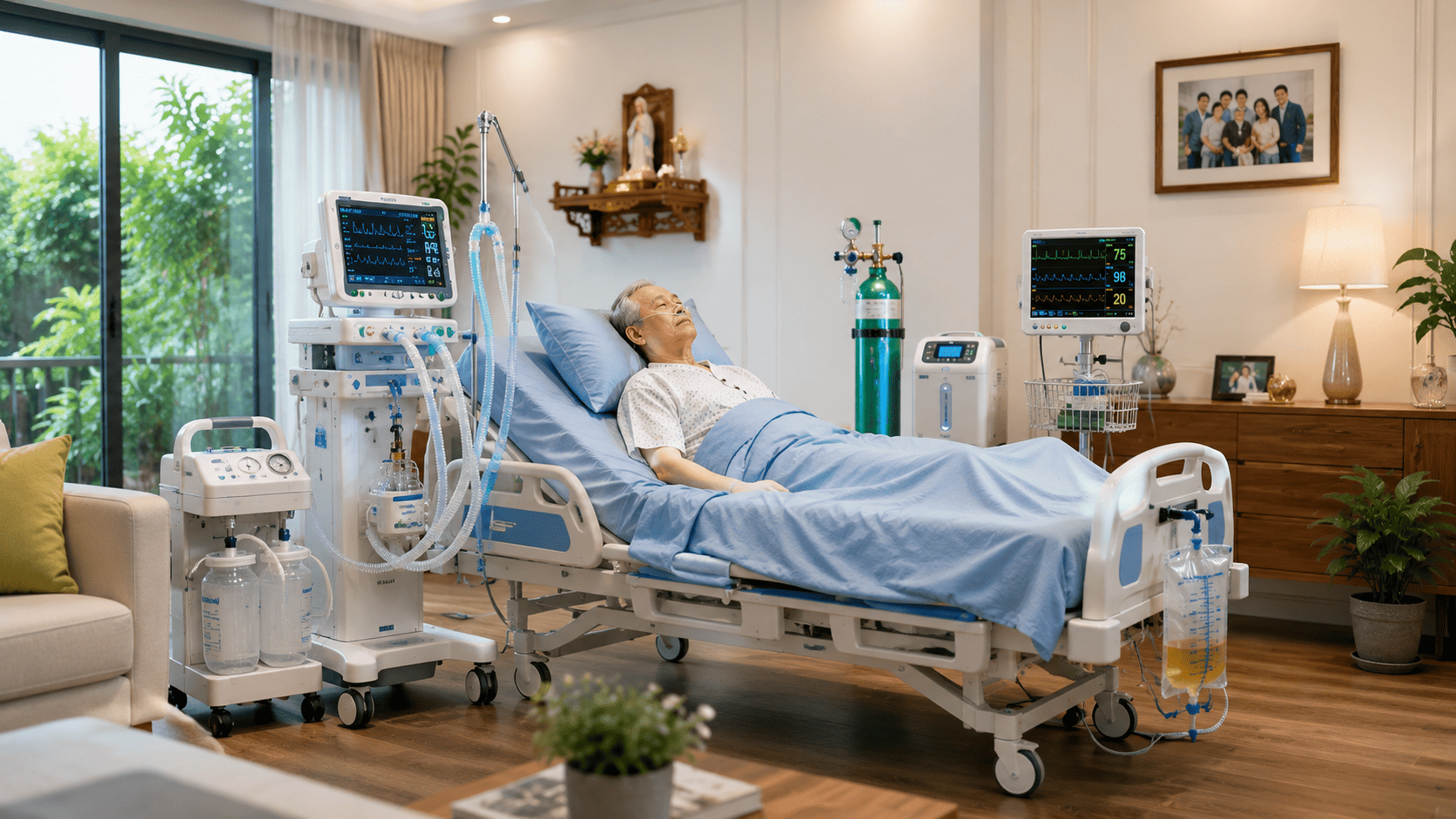 Thiết bị y tế máy thở, máy monitor, máy hút dịch cho thuê tại nhà chi phí thấp